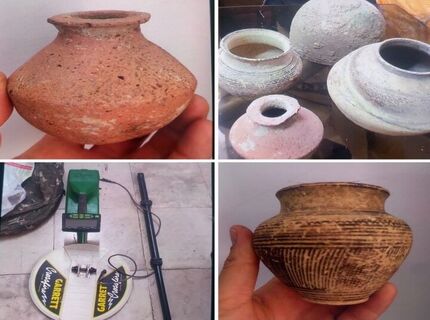 کشف کوزه‌های تاریخی و قدیمی در یکی از روستاهای زرقان