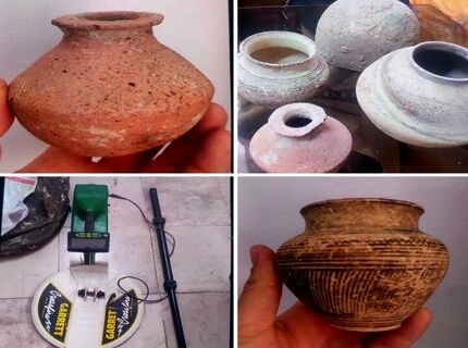 کشف کوزه‌های تاریخی و قدیمی در یکی از روستاهای زرقان