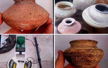 کشف کوزه‌های تاریخی و قدیمی در یکی از روستاهای زرقان