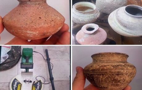 کشف کوزه‌های تاریخی و قدیمی در یکی از روستاهای زرقان
