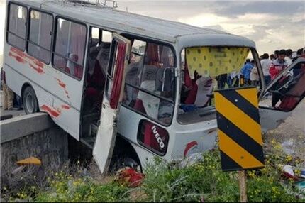 این بار مینی‌بوس دانشجویان جوانرودی دچار سانحه شد / ۶ دانشجو مصدوم شدند