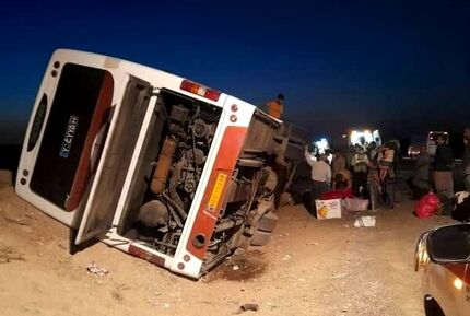 حادثه اتوبوسی با ۲۵ مصدوم در قم