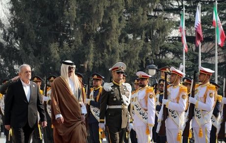 استقبال رسمی رئیس جمهور از امیر قطر