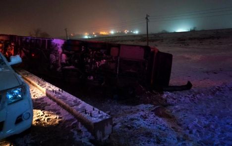 واژگونی اتوبوس در محور ارومیه-مهاباد / یک نفر مصدوم شد