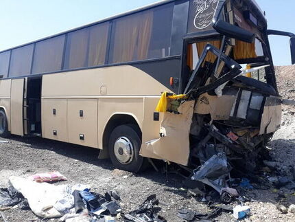 انحراف یک اتوبوس در جاده دامغان سمنان ۸ مصدوم داشت