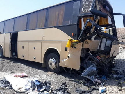 انحراف یک اتوبوس در جاده دامغان سمنان ۸ مصدوم داشت