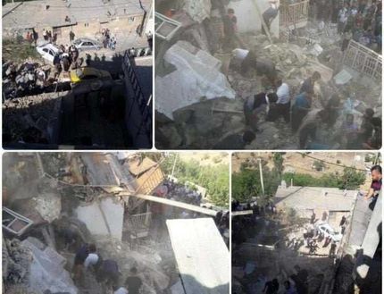 در پی انفجار در یک ساختمان شهر پاوه، گاز و برق شهر قطع شد