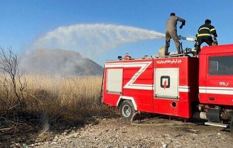 مهار آتش سوزی در حاشیه پارک ملی دریاچه ارومیه