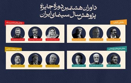 اعلام اسامی هیات داوران هشتمین دوره جایزه پژوهش سال سینمای ایران