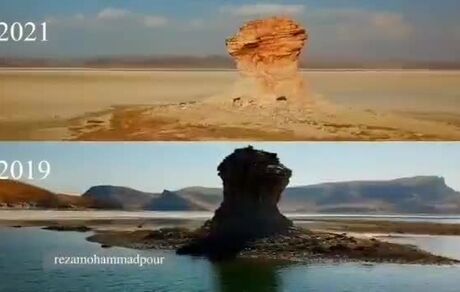 ویدئویی دردناک از خشک شدن دریاچه‌ی ارومیه
