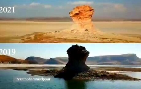 ویدئویی دردناک از خشک شدن دریاچه‌ی ارومیه