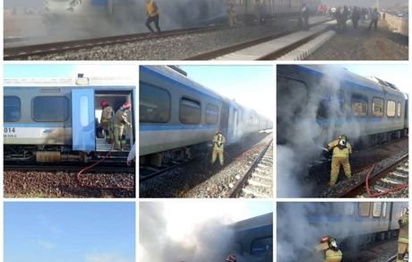 قطار شهری ورامین-تهران آتش گرفت / اطفا شد + ویدئو