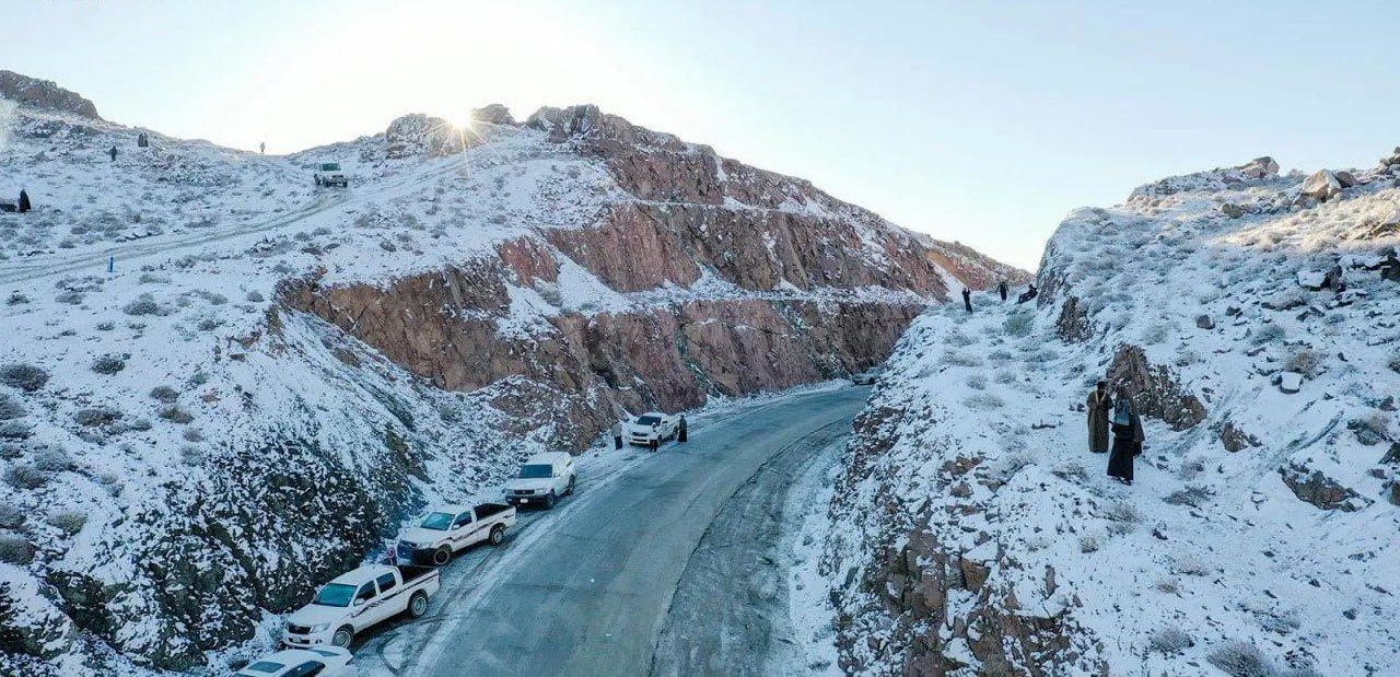 برف در شمال عربستان
