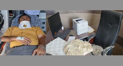 مصدومیت رئیس اداره ورزش و جوانان شهرستان چرام بدلیل ریزش سقف ناشی از فرسوده بودن ساختمان