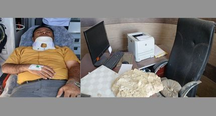 مصدومیت رئیس اداره ورزش و جوانان شهرستان چرام بدلیل ریزش سقف ناشی از فرسوده بودن ساختمان