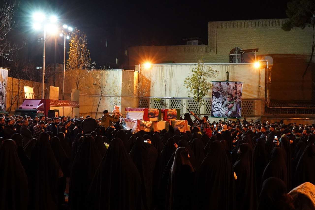 وداع با پیکرهای مطهر ۵ شهید حمله تروریستی اسرائیل