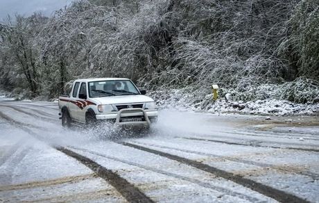جاده کرج-چالوس سفیدپوش شد