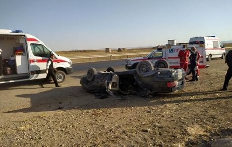 ۱۰ مصدوم در واژگونی یک مینی بوس در جاده جعفرآباد به پارس آباد