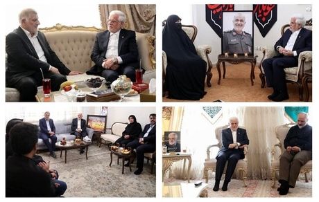دیدار عارف با تعدادی از خانواده فرماندهان شهید و دانشمندان شهید در جنگ تحمیلی ۱۲ روزه