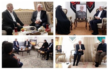 دیدار عارف با تعدادی از خانواده فرماندهان شهید و دانشمندان شهید در جنگ تحمیلی ۱۲ روزه