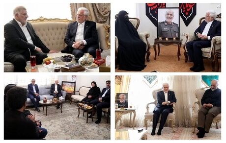 دیدار عارف با تعدادی از خانواده فرماندهان شهید و دانشمندان شهید در جنگ تحمیلی ۱۲ روزه