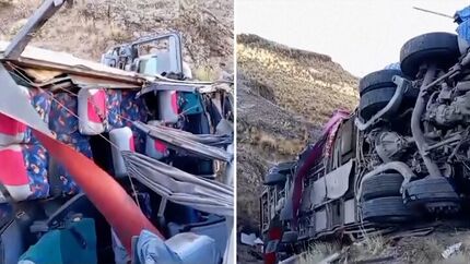ده‌ها کشته و مصدوم در حادثه سقوط یک اتوبوس به دره در پرو