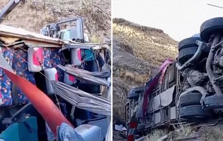 ده‌ها کشته و مصدوم در حادثه سقوط یک اتوبوس به دره در پرو