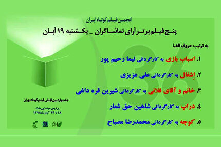 معرفی ۵ فیلم برتر از نگاه تماشاگران در روز دوم جشنواره فیلم کوتاه