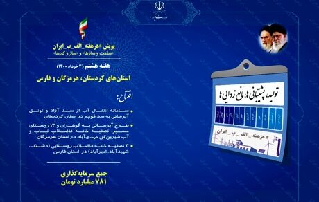 افتتاح ۷ پروژه صنعت آب با سرمایه‌گذاری ۷۸۱ میلیارد تومان