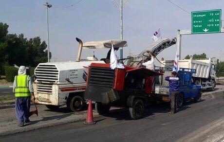 آغاز عملیات گسترده بهسازی مسیر خروجی آبادان به سمت اهواز 
