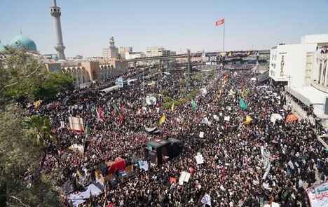 پایان تشییع پیکر مطهر رهبر شهید انقلاب اسلامی در عراق
