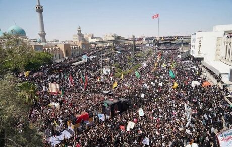 پایان تشییع پیکر مطهر رهبر شهید انقلاب اسلامی در عراق