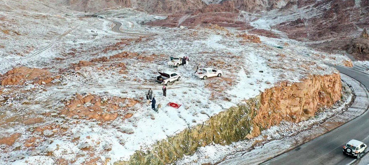 برف در شمال عربستان