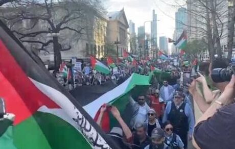 تظاهرات حامیان فلسطین در دو ایالت آمریکا