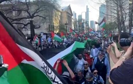 تظاهرات حامیان فلسطین در دو ایالت آمریکا