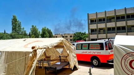 انبار هلال احمر فلسطین در غزه نیمه تخریب شد