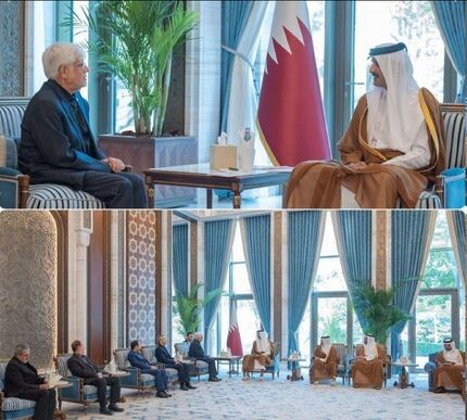 دیدار معاون اول رئیس‌جمهور با امیر قطر