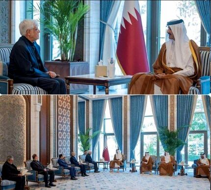 دیدار معاون اول رئیس‌جمهور با امیر قطر