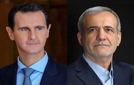 بشار اسد تلفنی با مسعود پزشکیان رئیس جمهور منتخب ایران گفت و گو کرد