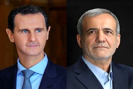 بشار اسد تلفنی با مسعود پزشکیان رئیس جمهور منتخب ایران گفت و گو کرد