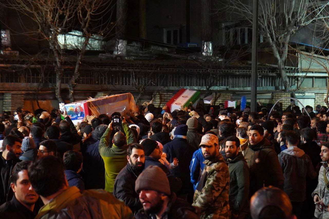 وداع با پیکرهای مطهر ۵ شهید حمله تروریستی اسرائیل