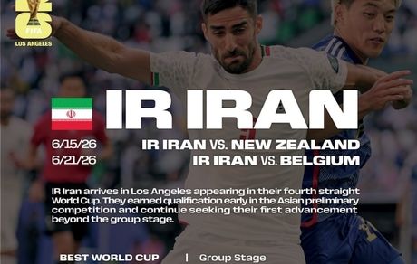 انتشار پوستر دو بازی تیم ملی فوتبال ایران در مرحله گروهی جام جهانی ۲۰۲۶ در شهر لس‌آنجلس آمریکا