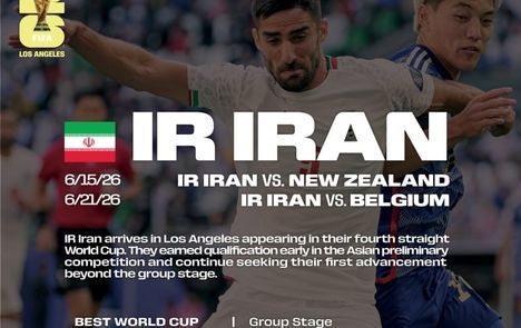 انتشار پوستر دو بازی تیم ملی فوتبال ایران در مرحله گروهی جام جهانی ۲۰۲۶ در شهر لس‌آنجلس آمریکا