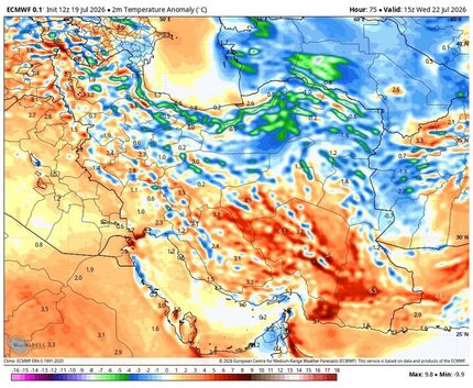 آغاز روند کاهش نسبی دما در نوار شمالی کشور از فردا