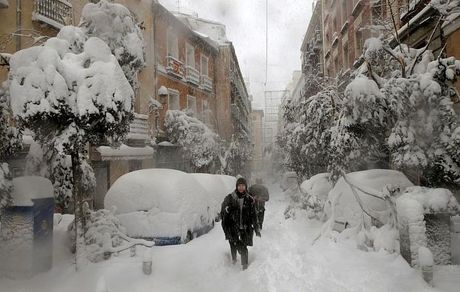 بارش سنگین برف در مادرید ۲ کشته داشته است