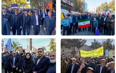 حضور پرشور مدیران و کارکنان بانک مسکن در راهپیمایی یوم‌الله ۱۳ آبان
