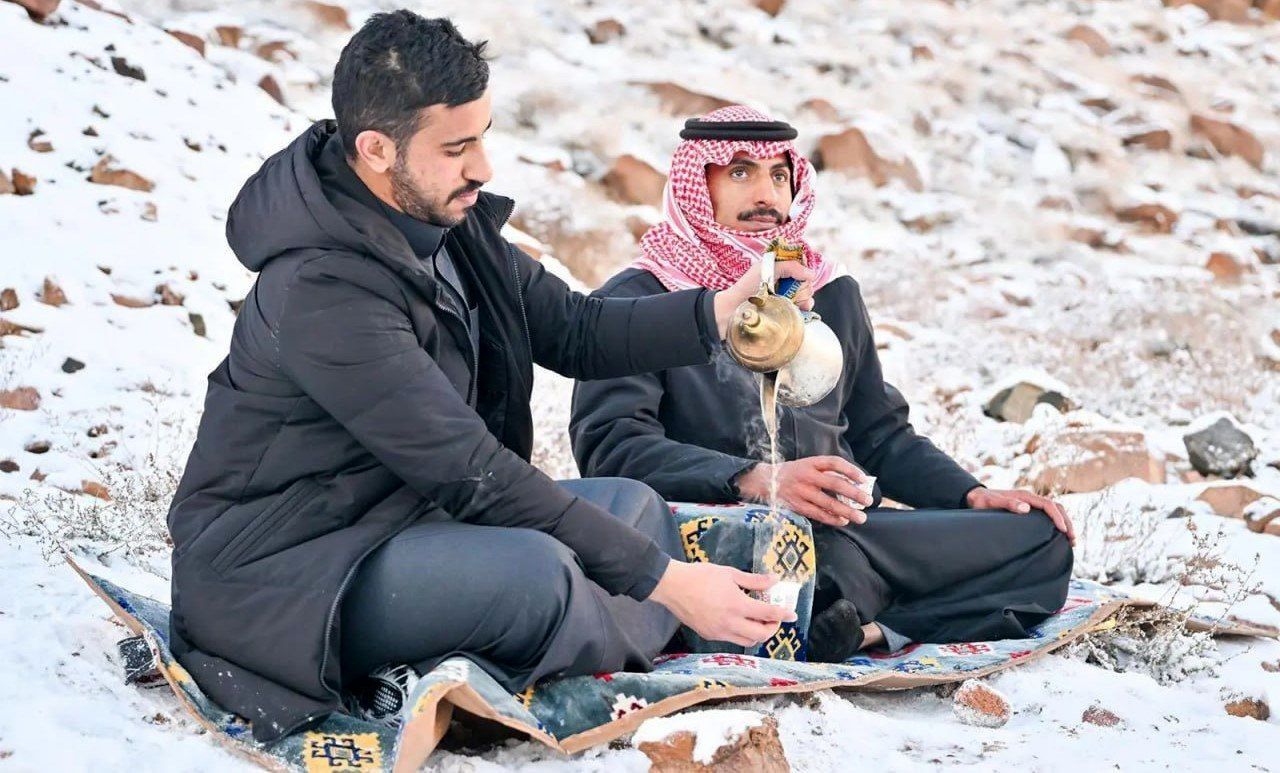 برف در شمال عربستان