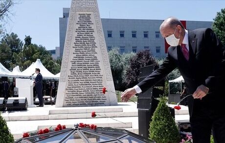 اردوغان: حماسه ۱۵ ژوئیه افتخار مشترک جامعه‌ ماست
