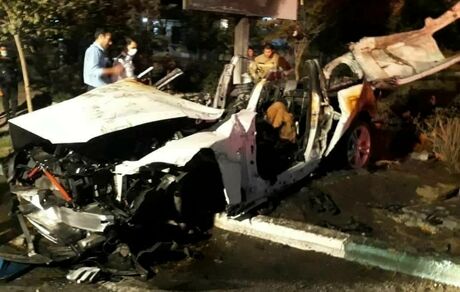 جزئیات تصادف خونین بی‌ام‌و با گاردریل و درگذشت ۲ سرنشین در تهران