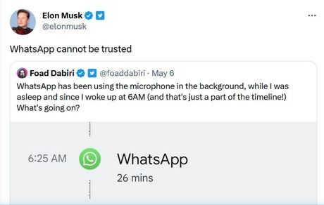 ایلان ماسک، واتس‌اپ را خطرناک دانست